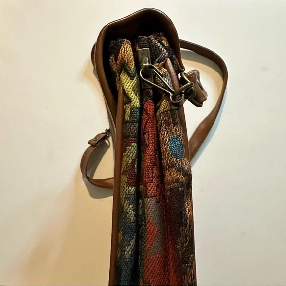 Vintage Abstract Aztec Tapestry Multicolor Patterned Women's Crossbody Clasp Bag - Picture 13 of 13